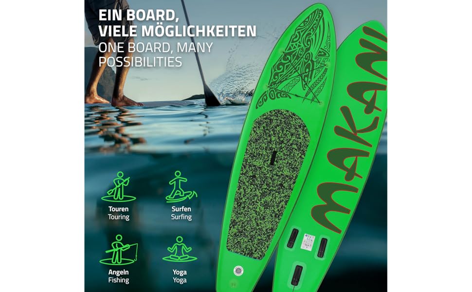 ECD Germany planche de stand up vert paddling makani 320x80x15 cm SUP gonflable paddle board de surf