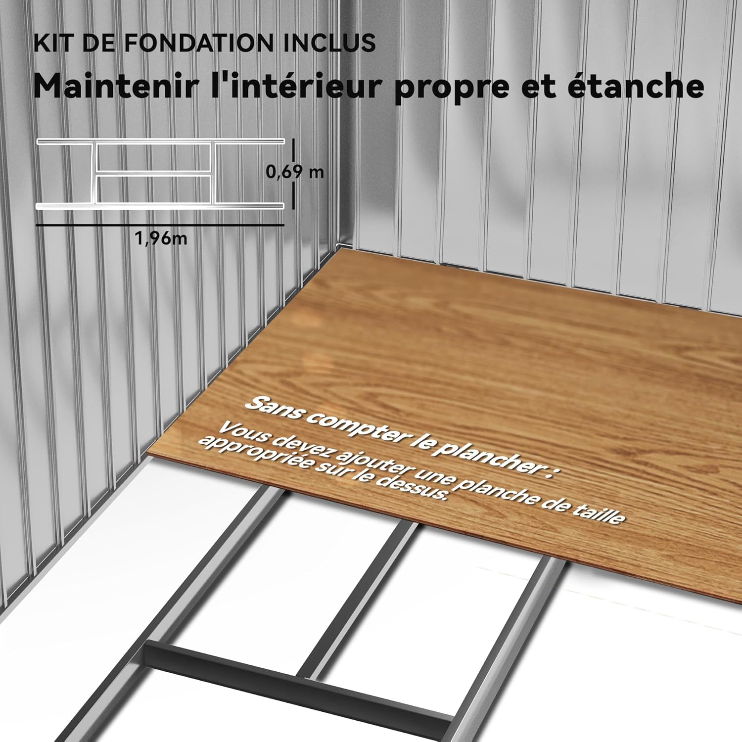Outsunny - abri de jardin métal 2,77m², porte coulissante, aération, 213x130x185cm