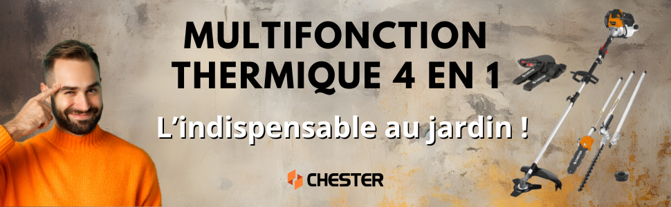 multifonctions thermique 4en1 débroussailleuse taille-haies tronçonneuse perche élagage