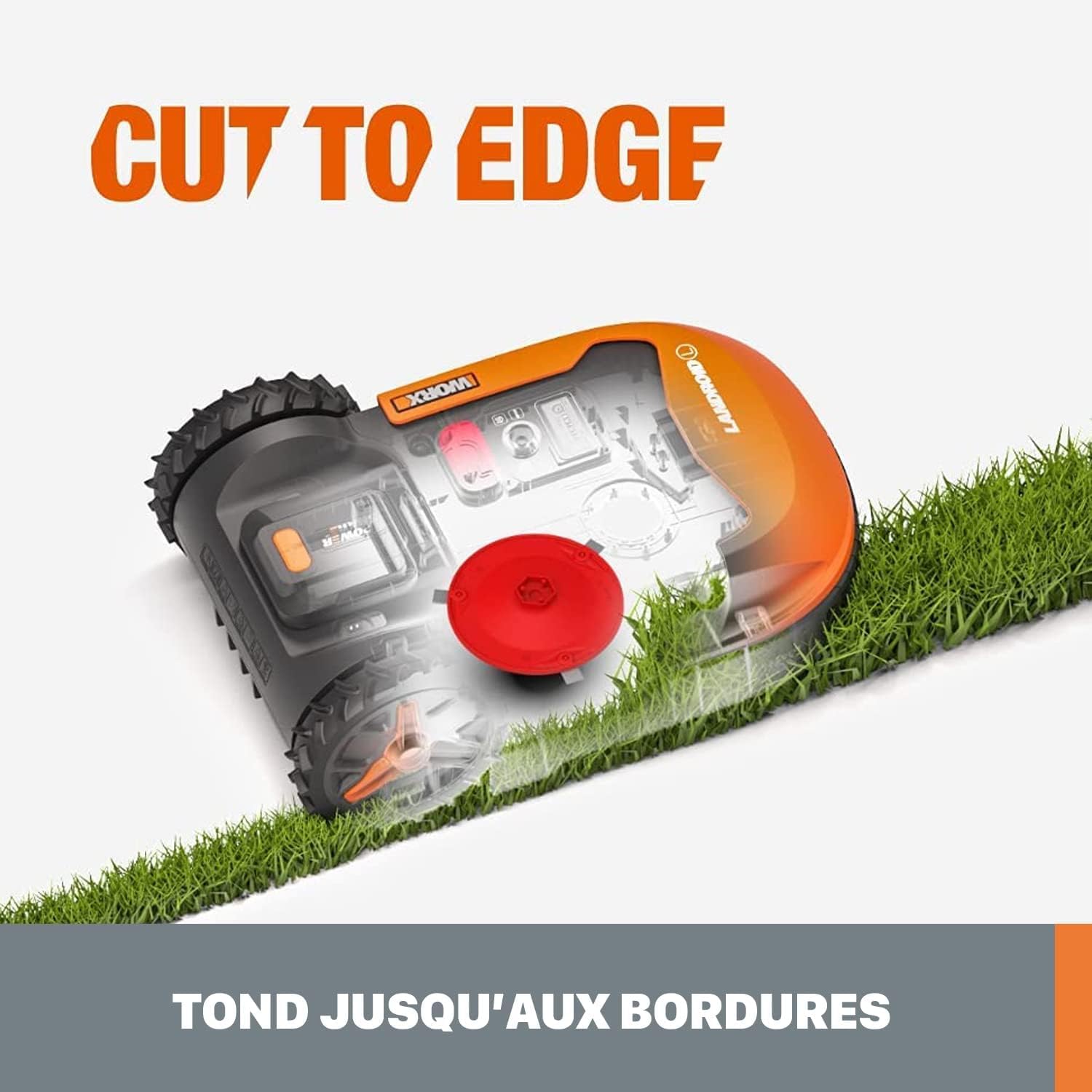 WORX - Landroid Plus série - 500m² max, pente 35%, coupe bordure, WR165E