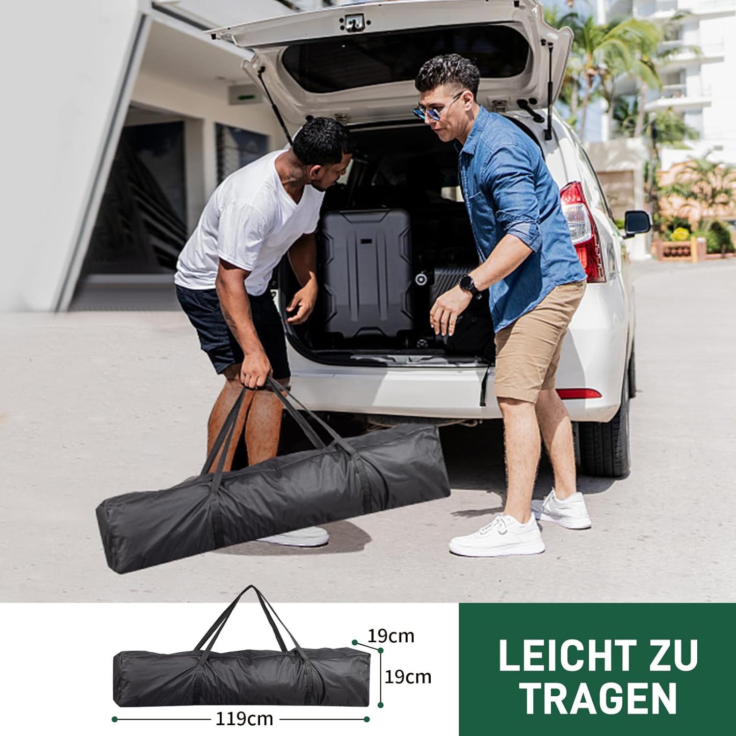 LEADZM - tonnelle pliante 2x2m - imperméable, UV50+, acier - LEADZM
