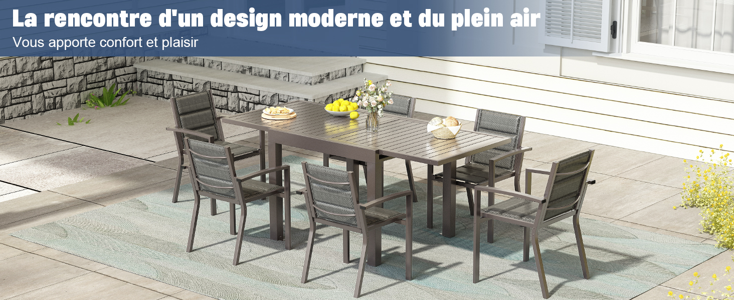 le design de la table à manger d'extérieur
