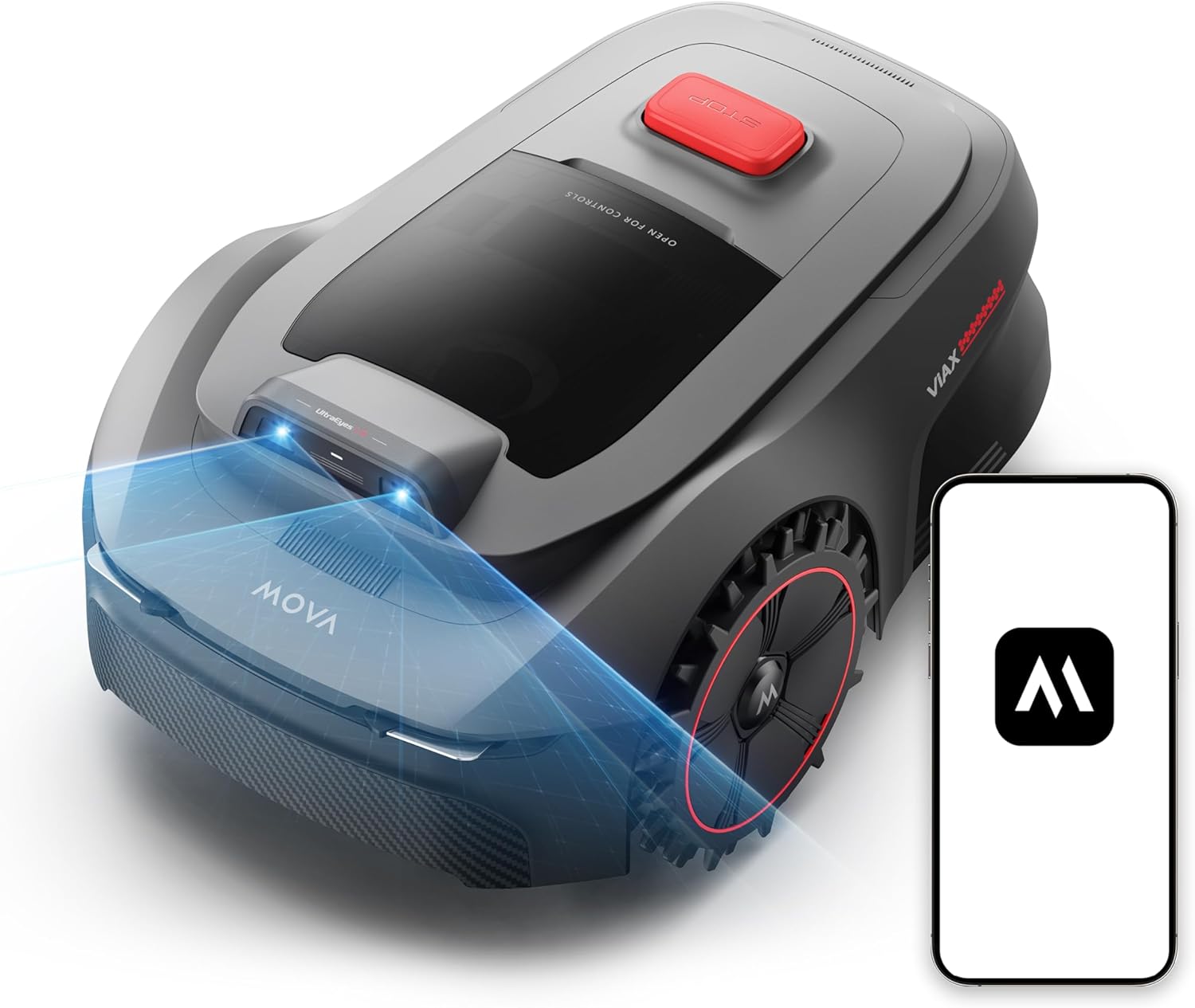 MOVA - Robot tondeuse ViAX - 250 m² - AI, sans fil, coupe bordure, ViAX250