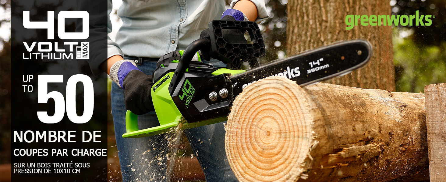 Tronçonneuse sans fil Greenworks avec moteur sans balais