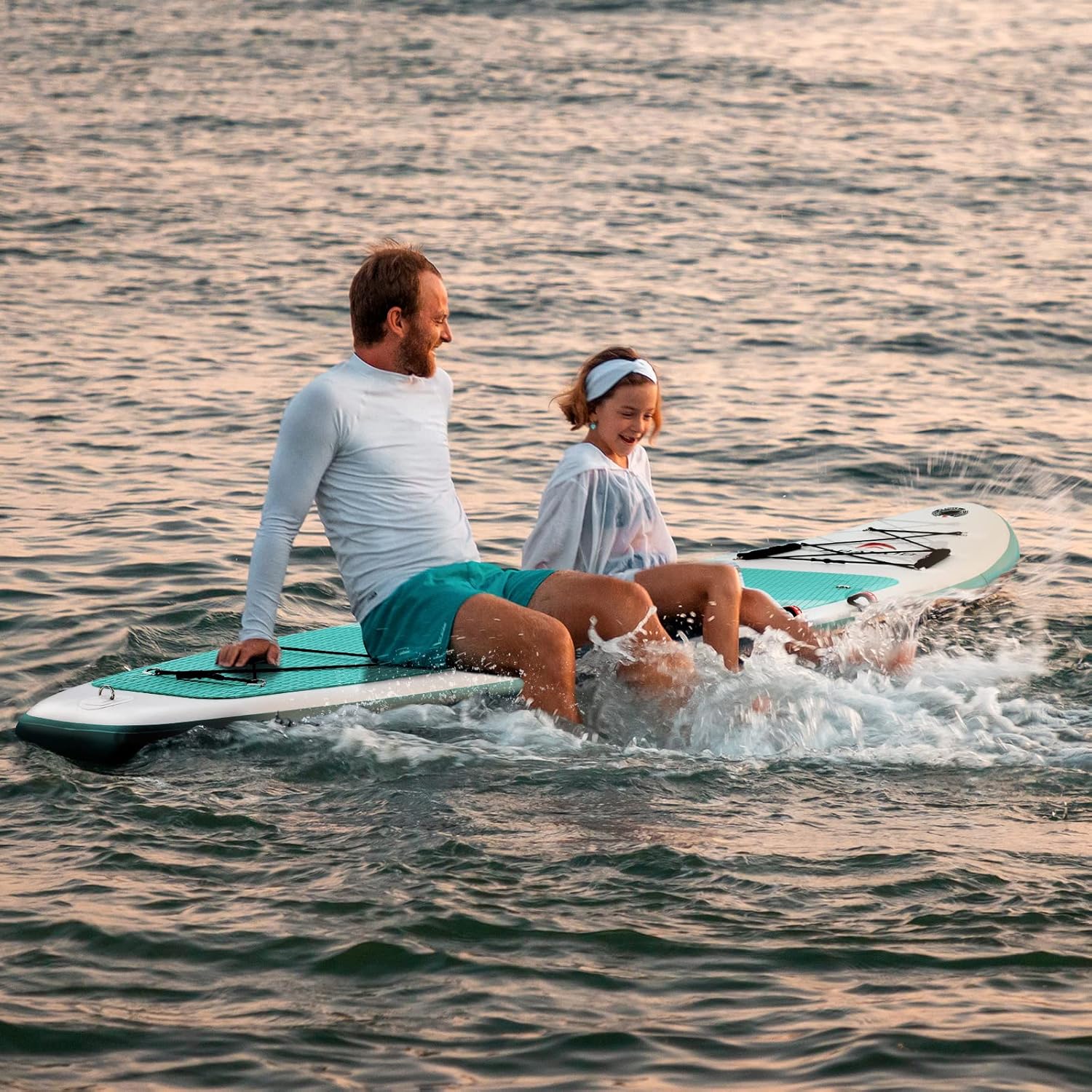Abahub Paddle Gonflable Adulte avec Siege Stand Up Paddle Planche de Sup Ensemble de Planche de Stand Up Paddle, Bleu/Vert/Orange avec Pagaie Aluminium Réglable, Siège Kayak 320cmx 78/84cmx 15cm