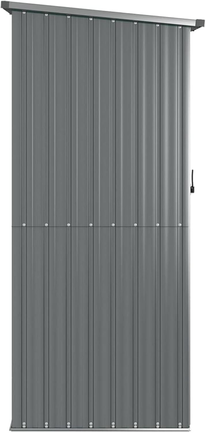 Homgoday - abri de jardin acier galvanisé - 118,5x97x209,5 cm - gris