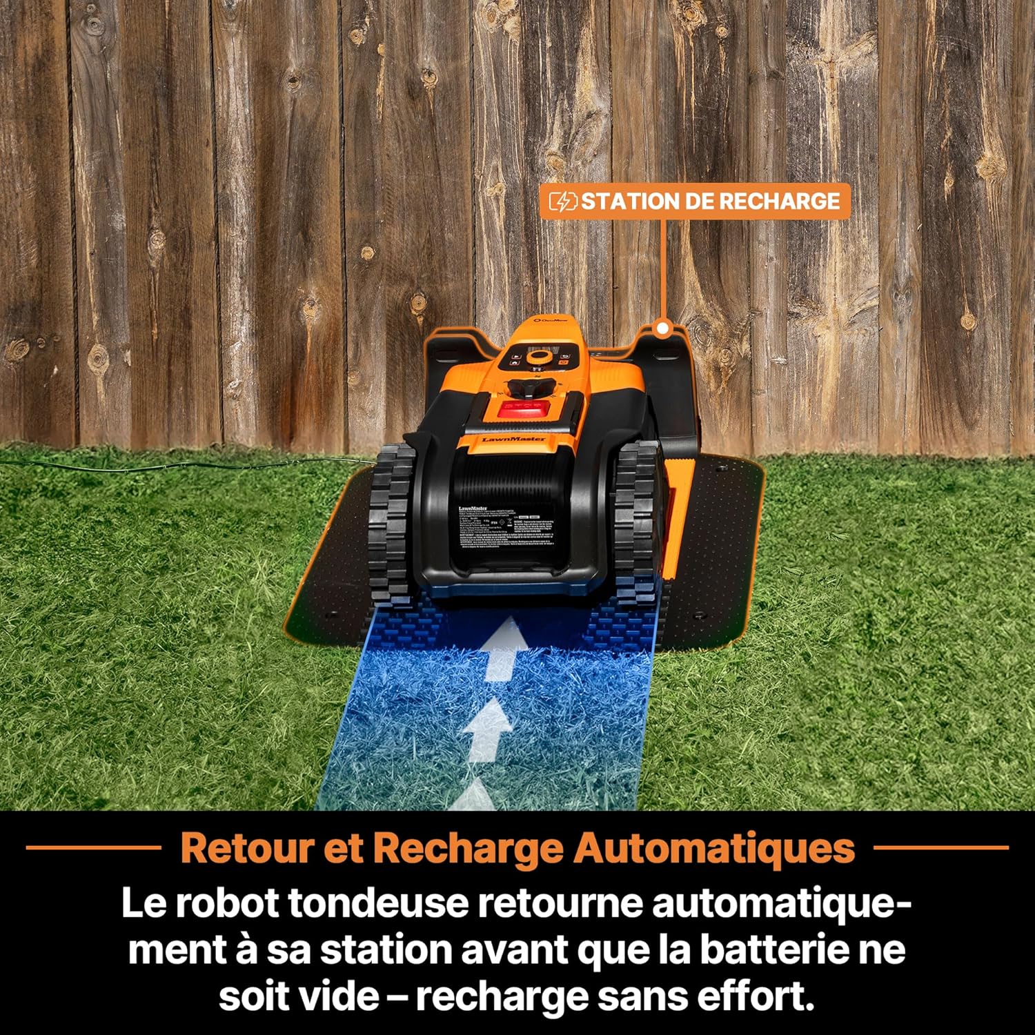 LawnMaster - OcuMow série 18 - 800㎡ - Navigation optique, 4Ah, évitement, charge auto - OcuMow®18