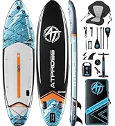 ATPROSS Planche de paddle gonflable 350 x 89 x 15 cm, 200 kg Extra Wide Stand Up Paddle pour adultes avec