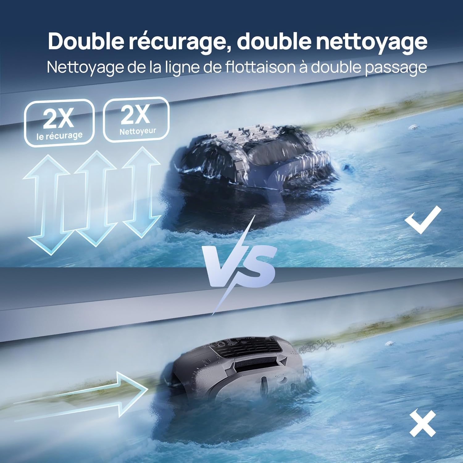 Beatbot - AquaSense 2 - 300m² - Robot piscine sans fil, autonomie 150min