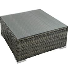 avec surface plane, adapté à une utilisation en extérieur. Motif de tissage de style rotin visible
