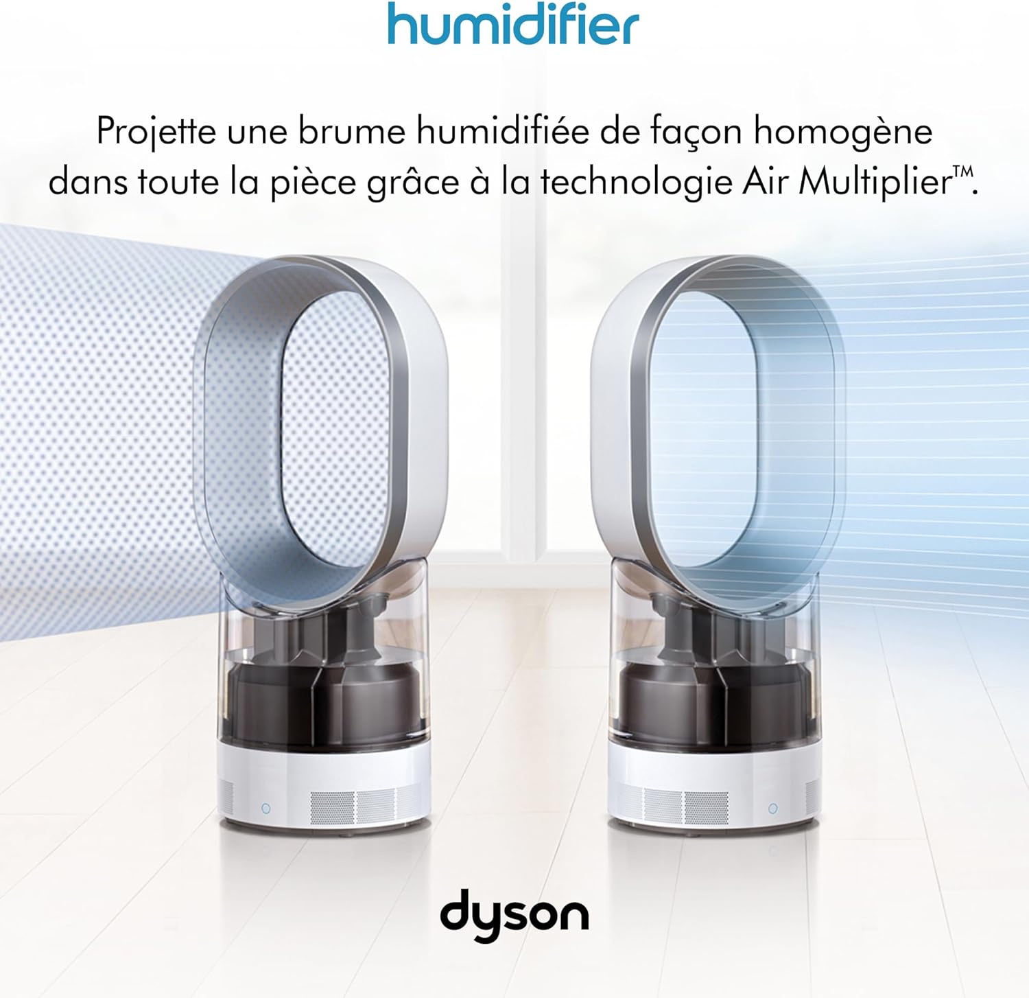 Dyson AM10 Humidificateur et ventilateur, brume froide ultra-fine, contrôle automatique de l’humidité