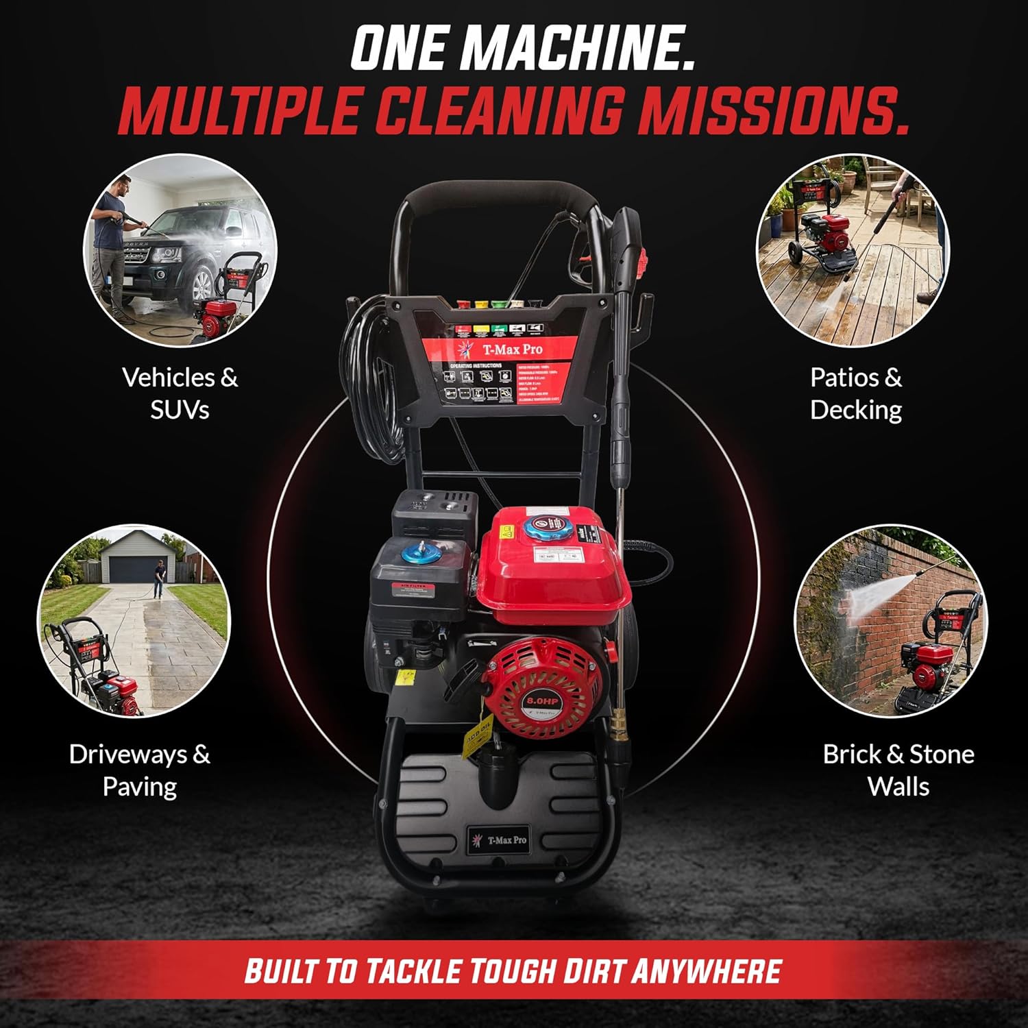 DEALOURUS - Nettoyeur haute pression - 8.0HP, 3950psi, 272Bar - 8.0HP