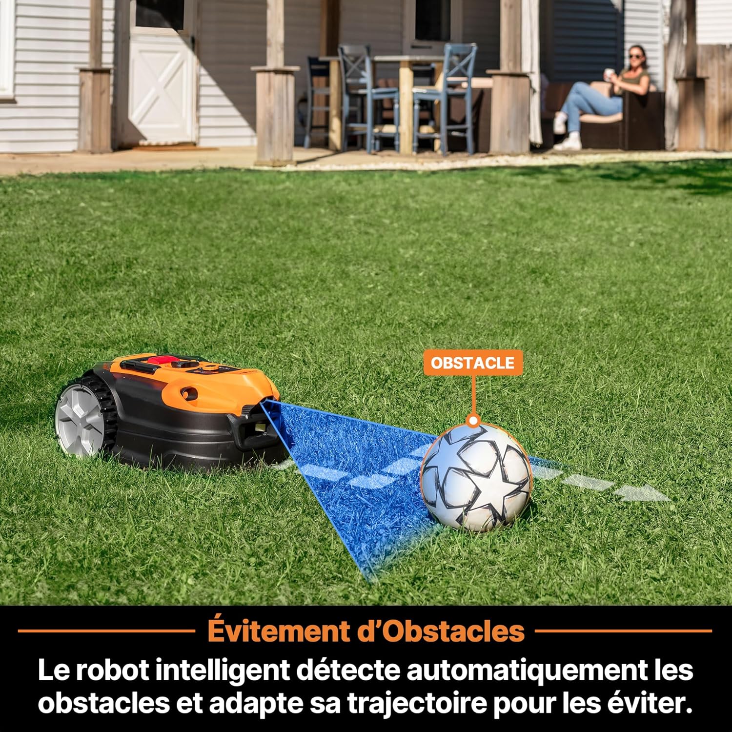 LawnMaster - OcuMow série 18 - 800㎡ - Navigation optique, 4Ah, évitement, charge auto - OcuMow®18