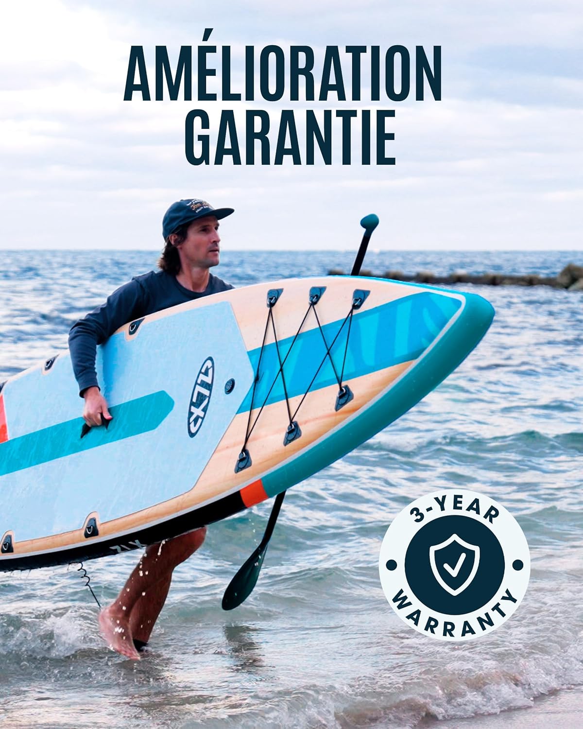 ZLX Planche de Paddle Gonflable Touring 350cm avec Siège Kayak | Sup Rapide et Stable Longue Distance, Charge 180kg, Stand Up Paddle Board Exploration