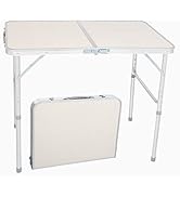 Table Camping Pliante Aluminium Table D'appoint pour Caravane Jardin BBQ Barbecue en Portable Ext...