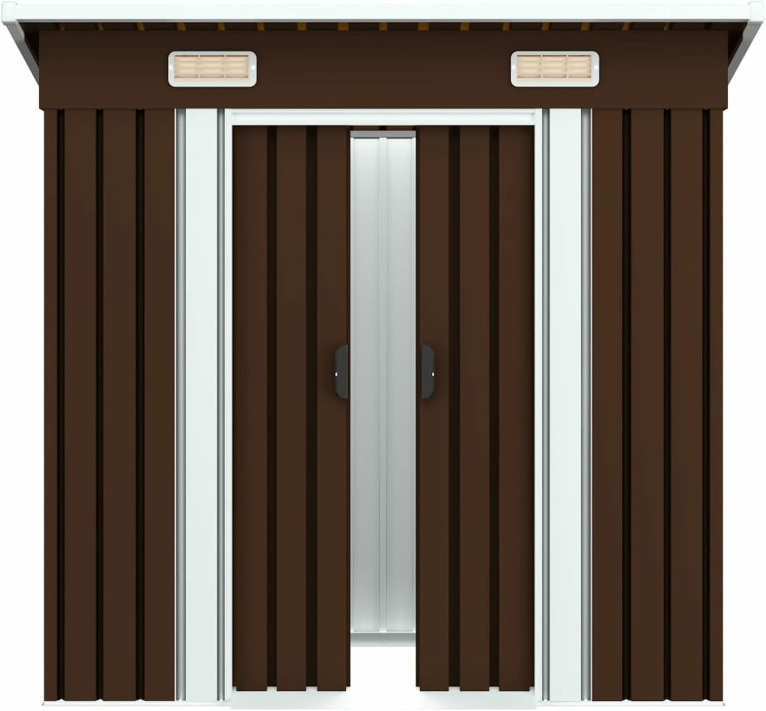 Homgoday Abri de Jardin Métal 194x121x181cm - Aération & Double Portes Coulissantes - Rangement Outils - Acier Galvanisé