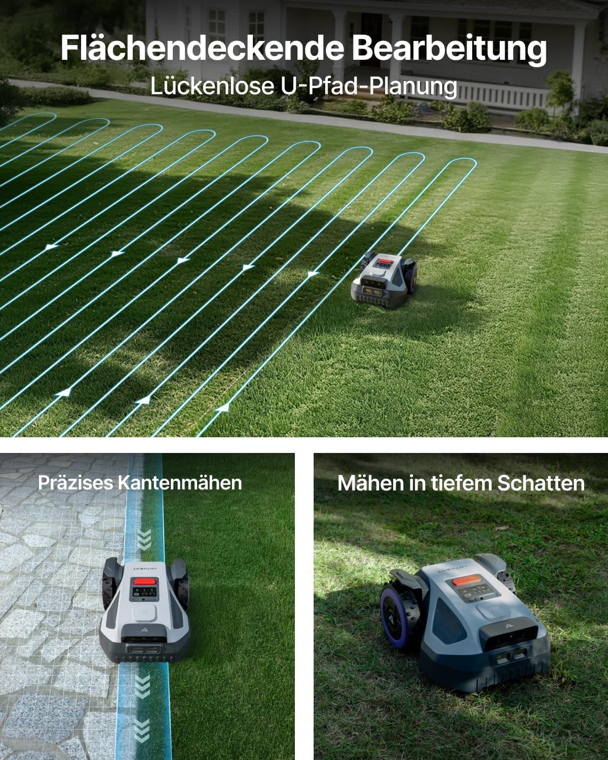 ANTHBOT - robot tondeuse série M9 - jusqu'à 1200m² - navigation RTK & AI - MGA04