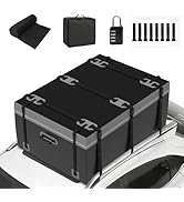 YU YUSING Coffre de Toit Voiture Souple 600 L, Sac de Toit Pliable et Étanche 500D PVC, Tapis Ant...