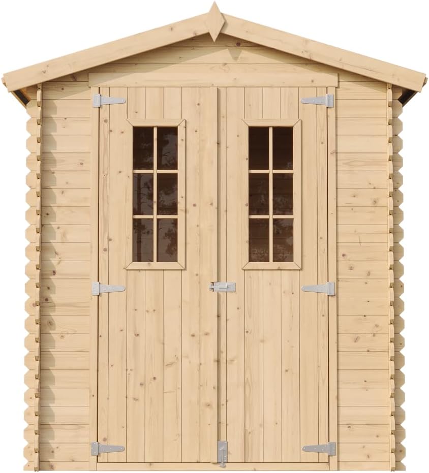 Abri de Jardin en Bois - Stockage extérieur I196xL136xH218 cm/ 1.98 m2 Petit abri à Outils, Local à vélos - TIMBELA M367C