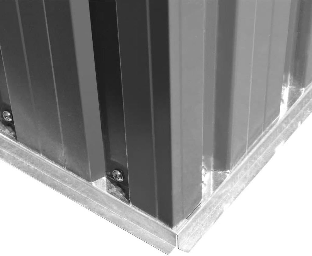 LAPOOH - Abri de jardin métal gris 257x205x178cm, rangement extérieur
