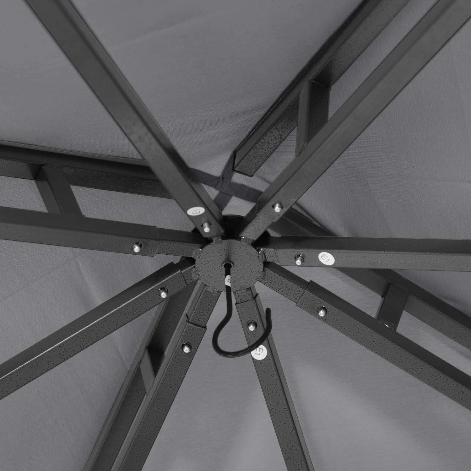 ABCCANOPY - Abri de jardin terrasse - 3 x 30,5 cm - acier, gris