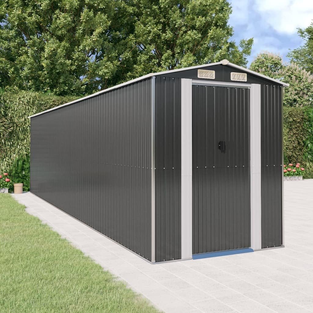 vidaXL - cabane abri jardin acier galvanisé 192x772x223 cm, anthracite