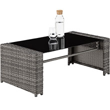 avec plateau en verre et étagère inférieure. Bouteille placée sur la surface pour le tartre.