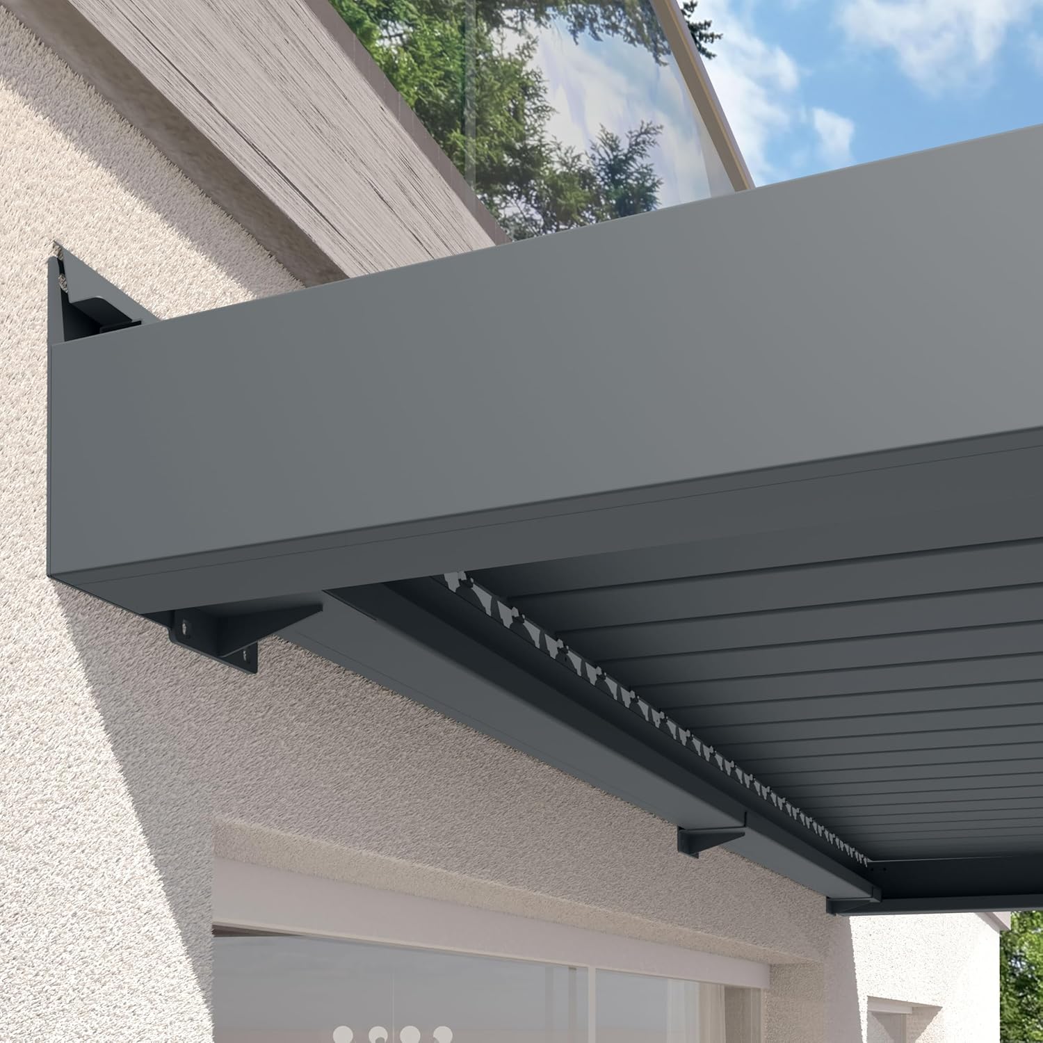 PRIMEYARD - Pergola adossée série - 3x4m - aluminium lames orientables