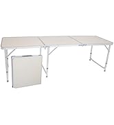 LEADZM Table de Camping Pliante Portative 180x60x70cm: Légère, Compacte et Antirouille, Idéale po...