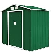 Homesis Abri de jardin en métal 213 x 127 x 185 cm, Abri d'outils de jardin avec 2 pour...
