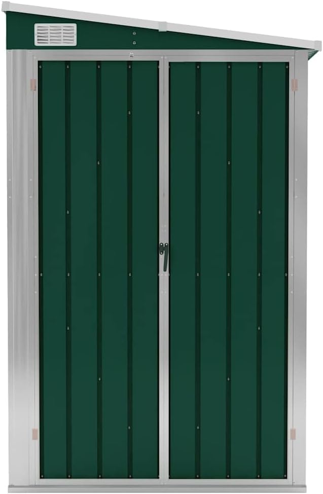 Générique Abri de Jardin Mural Vert 118x382x178 cm Acier galvanisé,Structures extérieures, Cabanes & abris de Jardin,316229