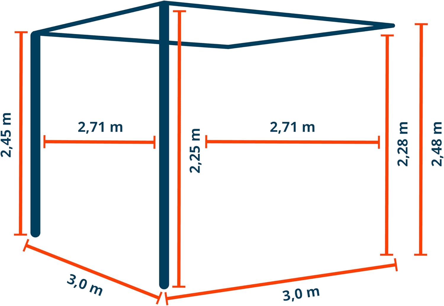 PRIMEYARD - Pergola adossée série - 3x4m - aluminium lames orientables