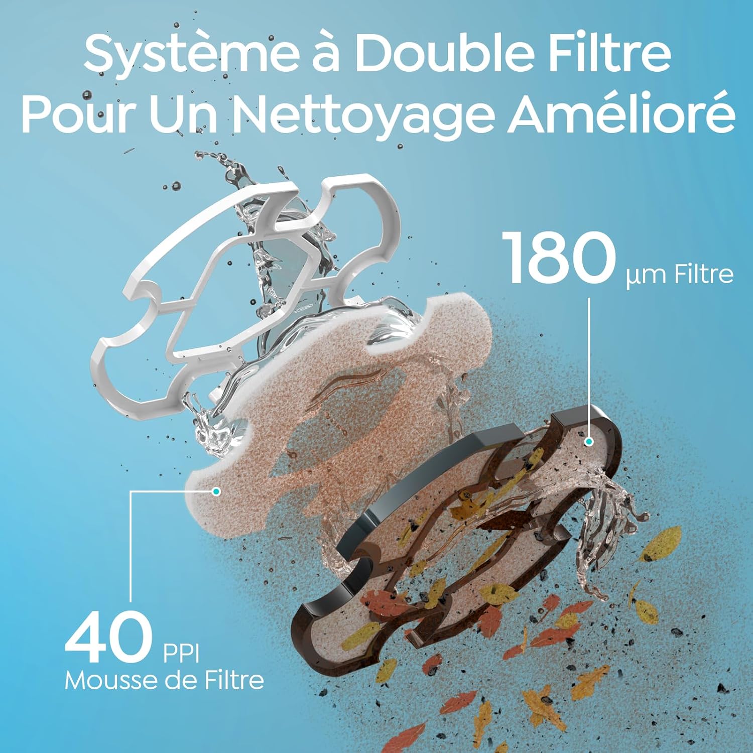 Robot piscine - S2 Série - 90 min autonomie, aspirateur sans fil