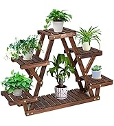 GIANTEX Étagère à plantes d'extérieur Banc de fleurs pour extérieur, étagère à fleurs Balcon, Support de fleurs en bois, Pf...