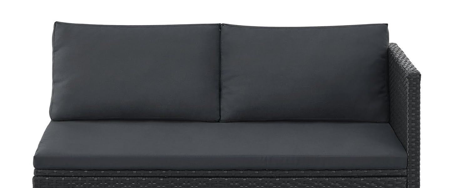 gris foncé avec finition tissée texturée. Dispose d'un design épuré et moderne avec un profil bas et aucun accoudoir visible