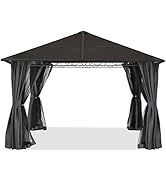 ABCCANOPY Tonnelle 3 x 3 m avec rideaux et filet, gris foncé
