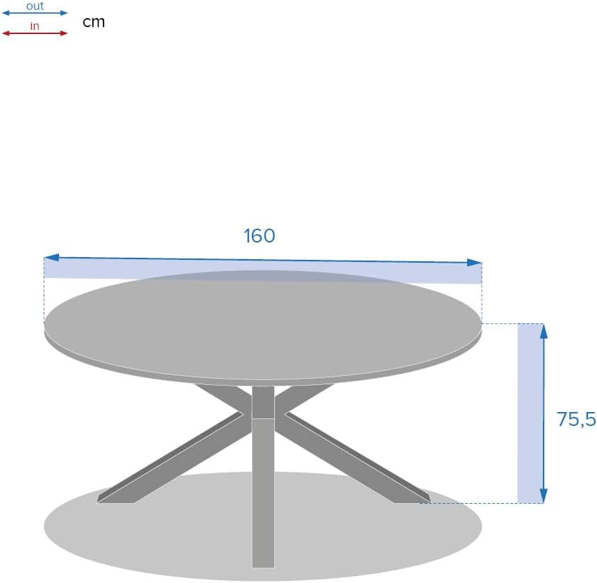 Hespéride - Oriengo - diamètre 160 cm - aluminium acacia 8 places