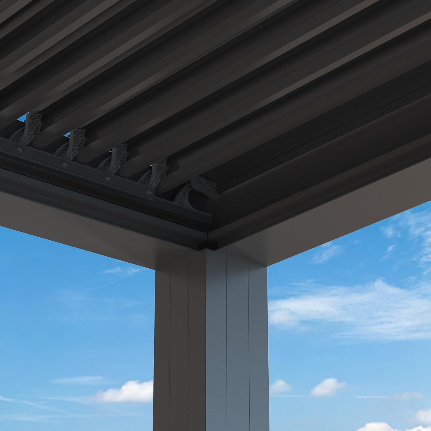 PURPLE LEAF - Pergola bioclimatique - 6x3,68m - aluminium lames orientables