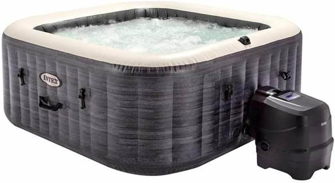 Intex - Pure Spa Bulles 4 places, LED, Gris Ardoise - 28450EX