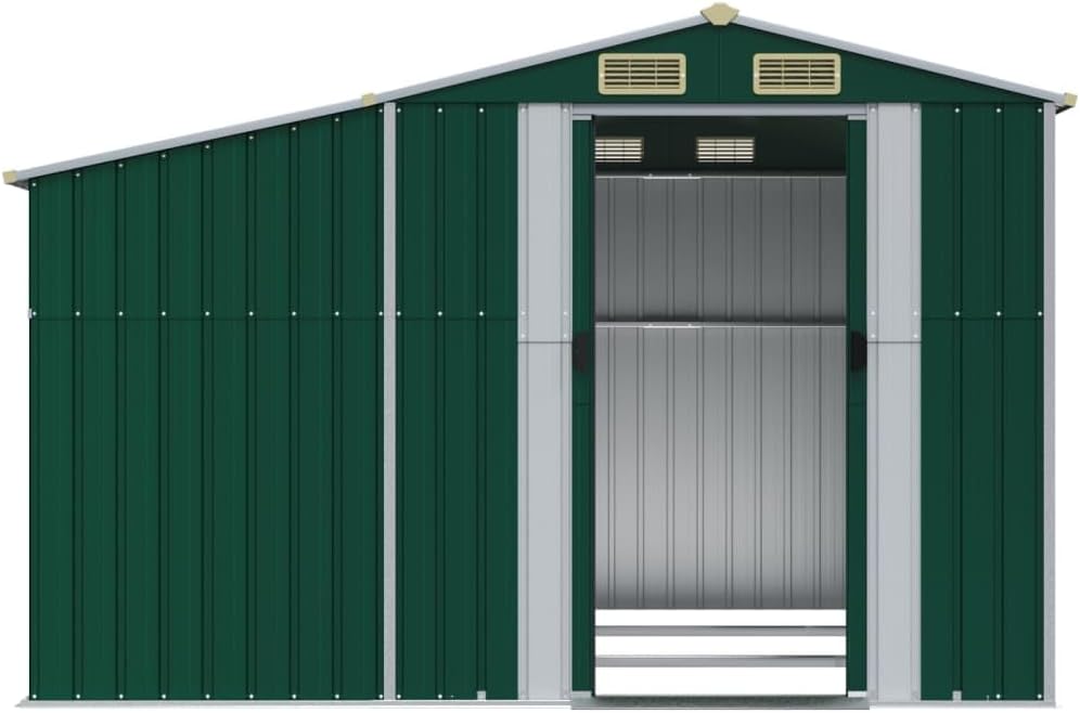 ADWOA Abri de Jardin Vert 277x279x179 cm Acier galvanisé,Abris De Jardin,Abri De Stockage pour Jardin,Abri D'Outils De Jardin