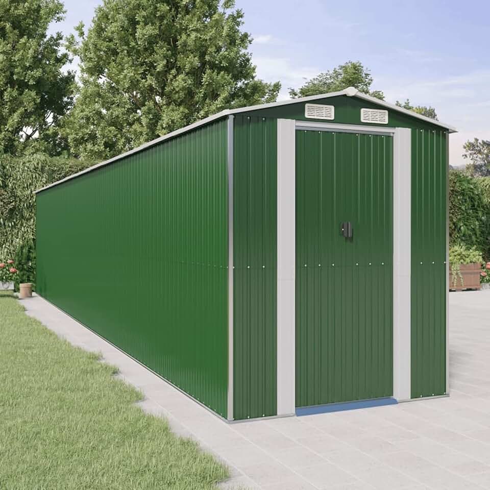 LAPOOH - abri de jardin vert acier galvanisé 192x1021x223 cm - abri de stockage jardin LAPOOH