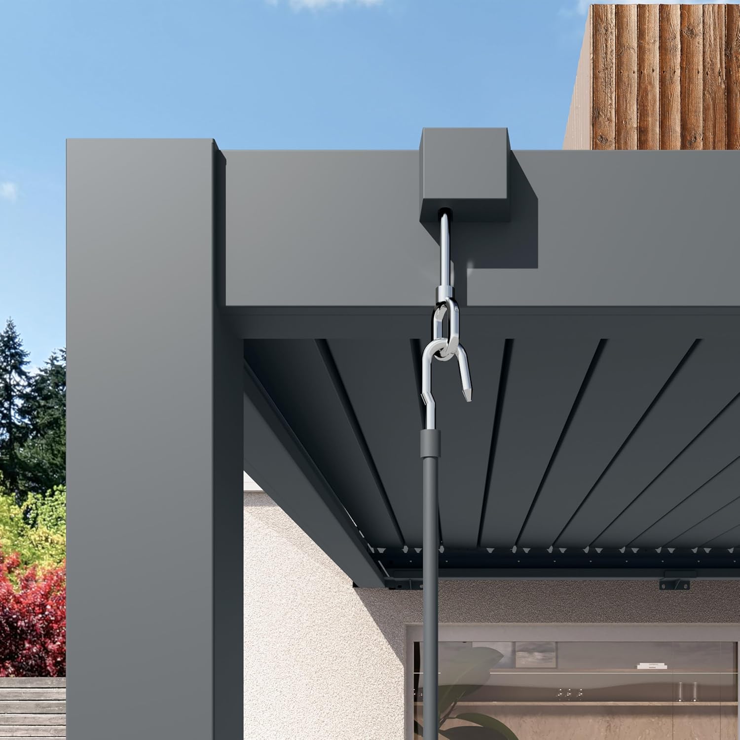 PRIMEYARD - Pergola adossée série - 3x4m - aluminium lames orientables