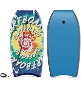HOMASIS Planche de Surf Croissant, Tablette en HDPE, XPE et EPS, Corde de Poignet Inclus, Bodyboa...