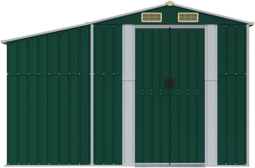 ADWOA Abri de Jardin Vert 277x279x179 cm Acier galvanisé,Abris De Jardin,Abri De Stockage pour Jardin,Abri D'Outils De Jardin