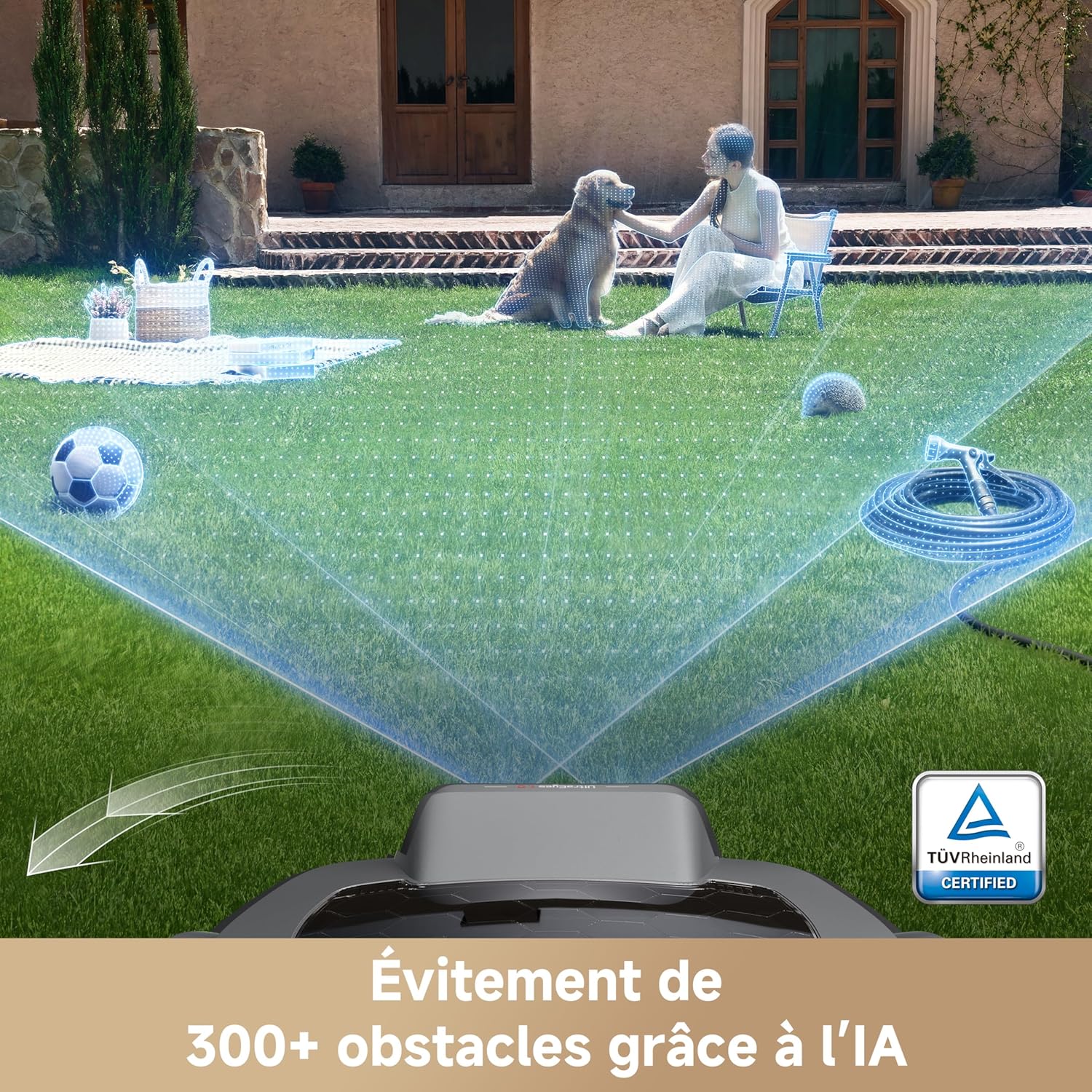 MOVA - Robot tondeuse ViAX - 250 m² - AI, sans fil, coupe bordure, ViAX250