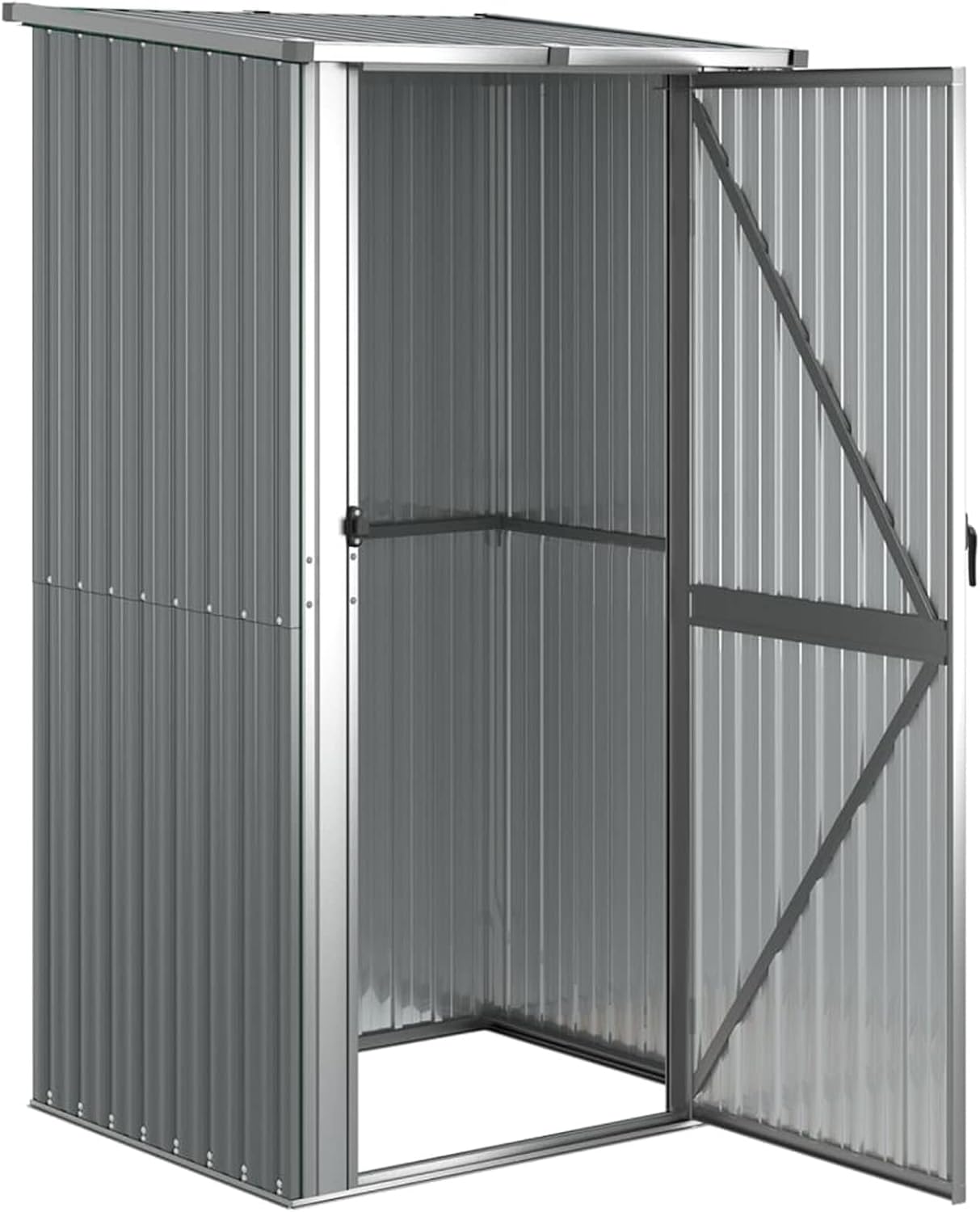 Homgoday - abri de jardin acier galvanisé - 118,5x97x209,5 cm - gris