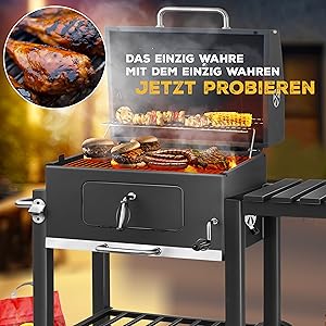 Holzkohlegrill in Grau