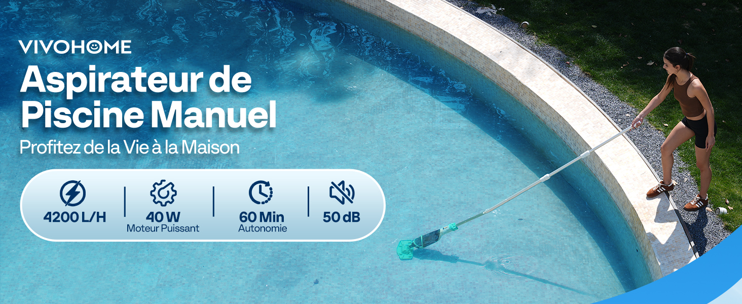 VIVOHOME 278cm Aspirateur de Piscine