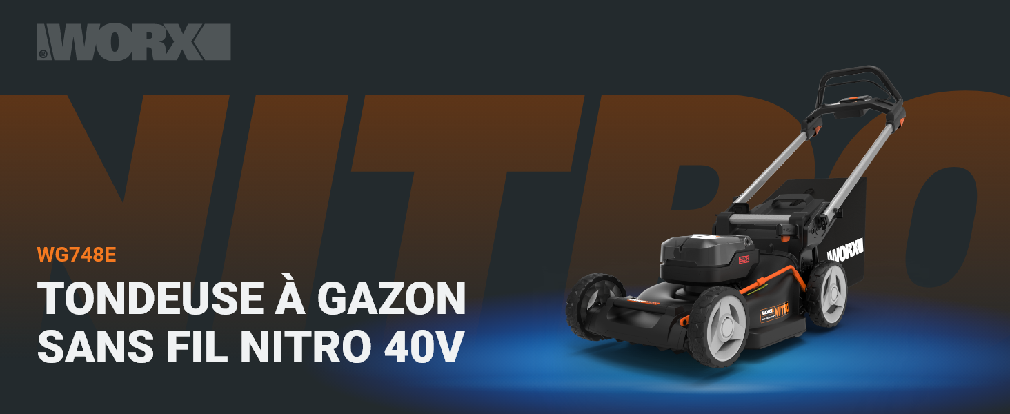 Tondeuse à gazon sans fil Nitro 40V WG748E  