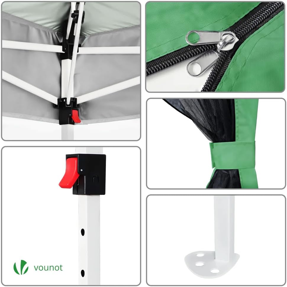 VOUNOT - Tonnelle Jardin Extérieur 3.6x3.6m acier moustiquaire belvédère